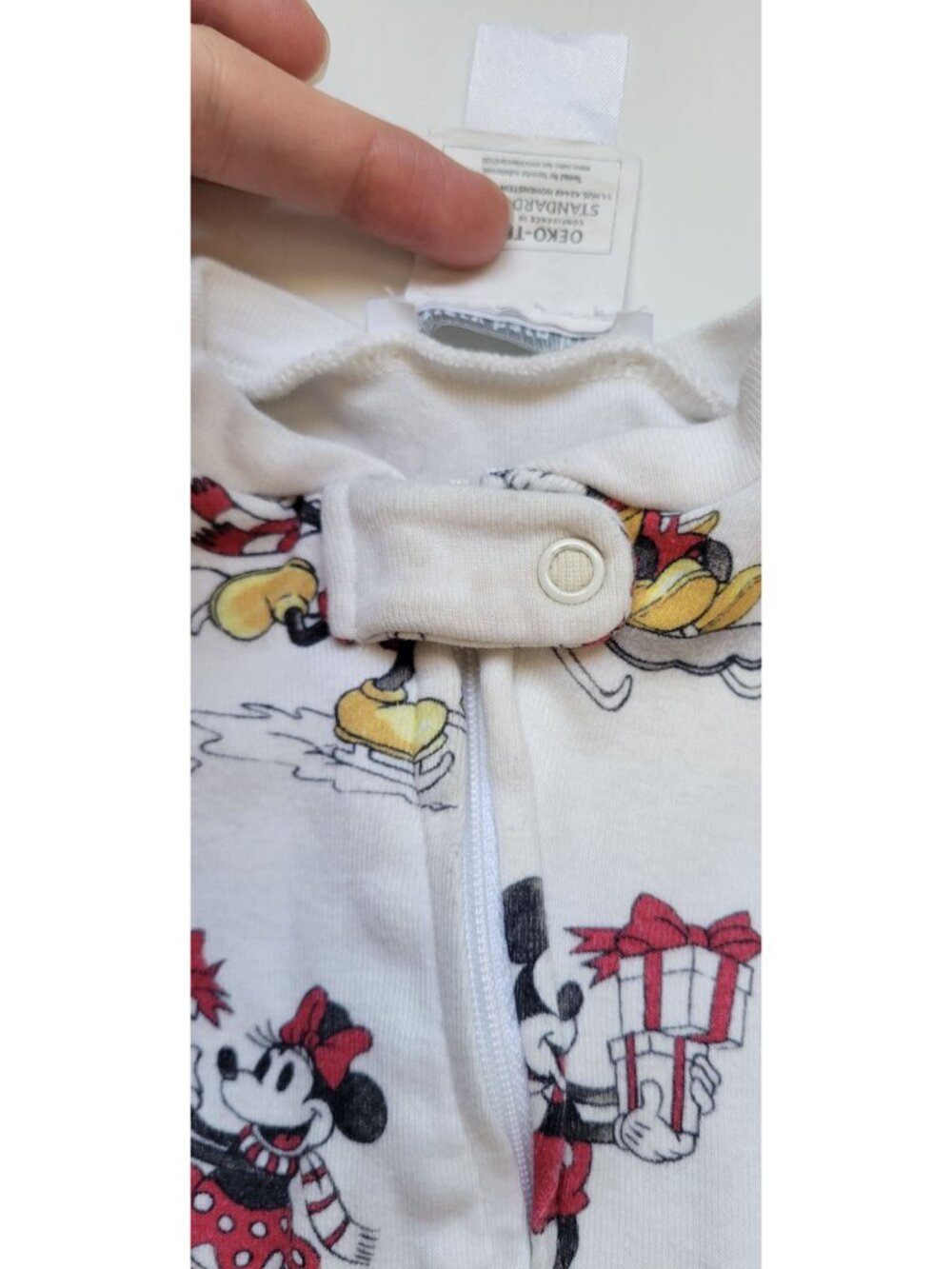 Pottery Barn Kids Disney Mickey Mouse Holiday Organic Cotton Pajama footed - Picture 2 of 6
